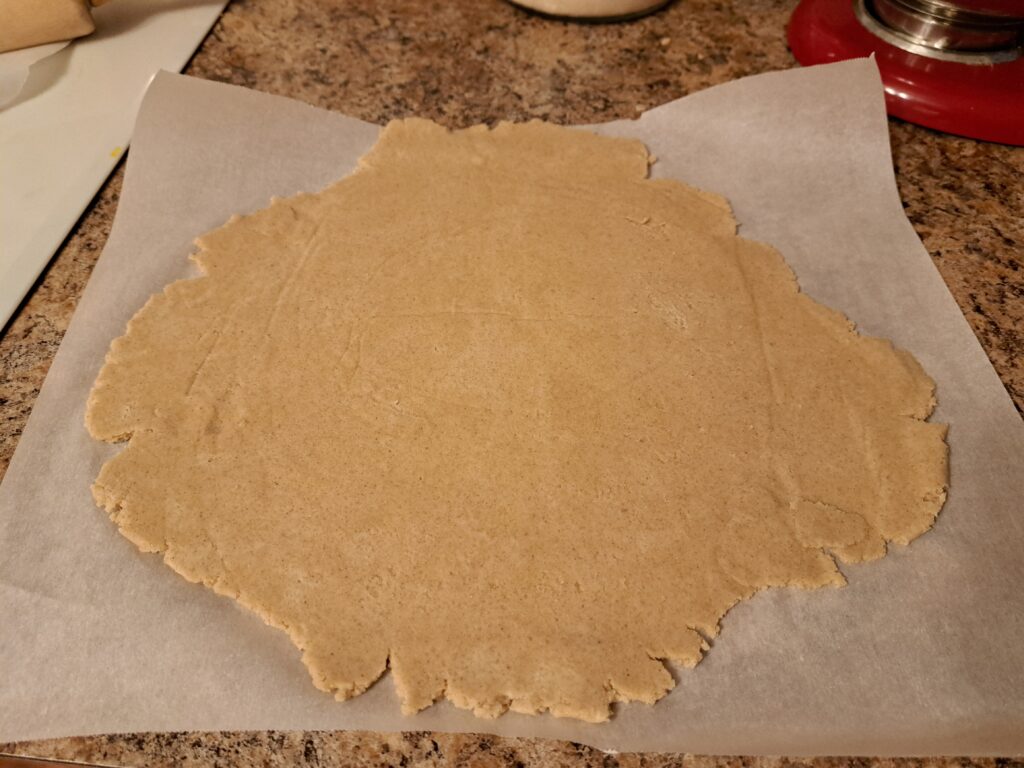 Rolling out gluten free pie crust